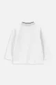 Otroška bombažna majica z dolgimi rokavi Coccodrillo bela