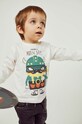 zippy longsleeve bawełniany niemowlęcy nadruk biały 3105545003