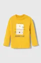 žltá Detské bavlnené tričko s dlhým rukávom zippy Detský