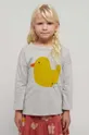 siva Otroška bombažna majica z dolgimi rokavi Bobo Choses Otroški