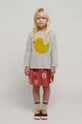 siva Otroška bombažna majica z dolgimi rokavi Bobo Choses