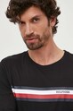 Tommy Hilfiger longsleeve din bumbac negru MW0MW32366