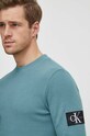 Calvin Klein Jeans bluza bawełniana turkusowy J30J323485