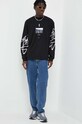 Бавовняний лонгслів HUGO 50493712 чорний AW23