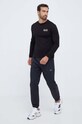 Bavlnené tričko s dlhým rukávom EA7 Emporio Armani 6RPT20.PJM9Z čierna AW23