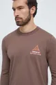hnedá Bavlnené tričko s dlhým rukávom adidas Originals