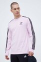 Bavlněné tričko s dlouhým rukávem adidas Originals IM0409 růžová AW23