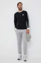 Bombažna majica z dolgimi rokavi adidas Originals 3-Stripes Long Sleeve Tee črna
