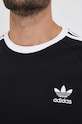 adidas Originals longsleeve bawełniany 3-Stripes IA4877 czarny