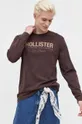 καφέ Βαμβακερή μπλούζα με μακριά μανίκια Hollister Co.