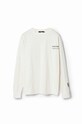Desigual longsleeve bawełniany 23WMTK43 beżowy