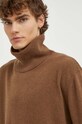 American Vintage sweter wełniany brązowy MVOX18CH23
