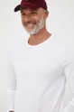 bela Bombažna majica z dolgimi rokavi United Colors of Benetton