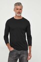 Odjeća Pamučna majica dugih rukava United Colors of Benetton 3U53J1F05.100 crna