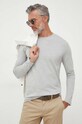 United Colors of Benetton longsleeve din bumbac uni gri 3U53J1F05.501