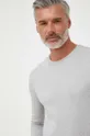 sivá Bavlnené tričko s dlhým rukávom United Colors of Benetton