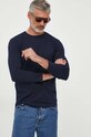 Bavlněné tričko s dlouhým rukávem United Colors of Benetton 3U53J1F05.016 námořnická modř AW23