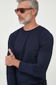 Памучна блуза с дълги ръкави United Colors of Benetton тъмносин 3U53J1F05.016