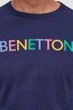 Βαμβακερή μπλούζα με μακριά μανίκια United Colors of Benetton Ανδρικά