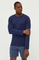Βαμβακερή μπλούζα με μακριά μανίκια United Colors of Benetton σκούρο μπλε