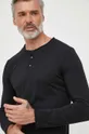 μαύρο Βαμβακερή μπλούζα με μακριά μανίκια Sisley