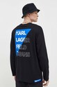 Karl Lagerfeld Jeans longsleeve bawełniany czarny 236D1703