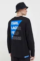 μαύρο Βαμβακερή μπλούζα με μακριά μανίκια Karl Lagerfeld Jeans