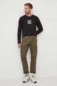 Pamučna majica dugih rukava Calvin Klein K10K111835 crna AW23