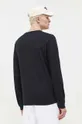 Βαμβακερή μπλούζα με μακριά μανίκια Hollister Co. μαύρο