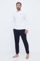 Bavlnené tričko s dlhým rukávom Tommy Hilfiger UM0UM02984 biela AW24