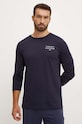 Tommy Hilfiger longsleeve bawełniany lounge bawełna granatowy UM0UM02984