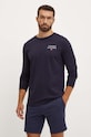 Tommy Hilfiger longsleeve bawełniany lounge granatowy UM0UM02984