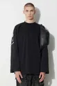 čierna Bavlnené tričko s dlhým rukávom 032C