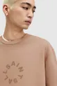 Bavlnené tričko s dlhým rukávom AllSaints TIERRA CREW hnedá