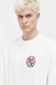 Βαμβακερή μπλούζα με μακριά μανίκια Abercrombie & Fitch KI123.3227.100 μπεζ