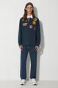 Billionaire Boys Club top a maniche lunghe in cotone PATCHES RUGBY SHIRT blu navy