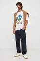 Lacoste bluza bawełniana SH2060 beżowy AW23