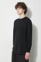 чорний Бавовняний лонгслів Maharishi Hikeshi Organic L/S T-Shirt