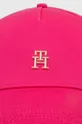 Βαμβακερό καπέλο του μπέιζμπολ Tommy Hilfiger ροζ