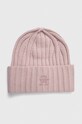 Tommy Hilfiger czapka z domieszką wełny z domieszką wełny różowy AW0AW15153