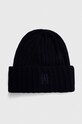 Tommy Hilfiger czapka z domieszką wełny z domieszką wełny granatowy AW0AW15153