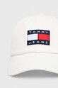 Tommy Jeans czapka z daszkiem bawełniana AW0AW14992 biały AW23