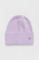 fioletowy Calvin Klein czapka z domieszką wełny Damski