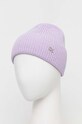 Σκουφί από μείγμα μαλλιού Calvin Klein K60K610991 μωβ AW23