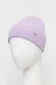 Calvin Klein czapka z domieszką wełny fioletowy
