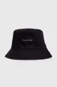 czarny Calvin Klein kapelusz dwustronny bawełniany Damski