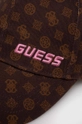 Βαμβακερό καπέλο του μπέιζμπολ Guess καφέ