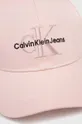 Calvin Klein Jeans czapka z daszkiem bawełniana różowy