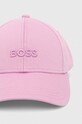 Bavlněná baseballová čepice BOSS 50495441 fialová SS24