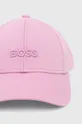 Хлопковая кепка BOSS фиолетовой